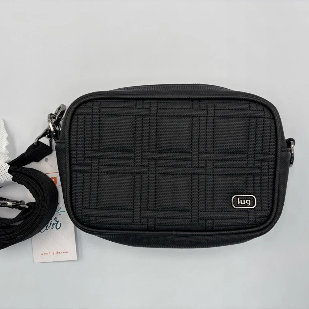 Lug black mingle matte luxe crossbody camera bag removable strap
